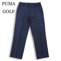 PUMA GOLF プーマ ゴルフ 通年  ロゴ刺繍★ ストレッチ ストレート スラックス パンツ Sz.30 メンズ 紺 ネイビー