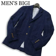 MEN'S BIGI メンズビギ 春夏 背抜き ウール☆ ウィンドウペン チェック