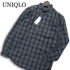【新品 未使用】 UNIQLO ユニクロ 通年★ EFC  長袖 ブロード チェック ボタンダウン シャツ Sz.S メンズ