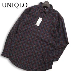 【新品 未使用】 UNIQLO ユニクロ 通年★ 長袖 EFC ブロード チェック ボタンダウン シャツ Sz.S メンズ