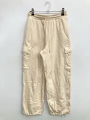 UNIQLO ユニクロ スウェットパンツ S アイボリー 無地 ワイド・ルーズ レギュラー ウエストゴム・紐