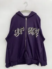 Chip Clip チップクリップ パーカー L パープル コットン 前面プリント ジップアップ 長袖