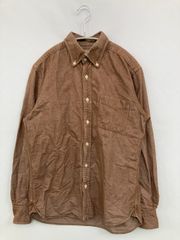 green label relaxing グリーンレーベルリラクシング シャツ/ブラウス S ブラウン コットン 無地 ミドル丈 長袖 ボタンダウン