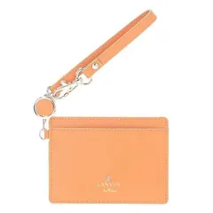 新品 [ランバンオンブルー] 旅行用カードスリーブ リム リール付きパスケース レディース オレンジ