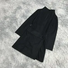 【良品】スタンドカラーロングコート (F) モード 個性的 一点もの