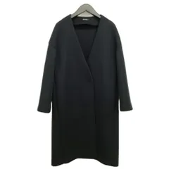 マダムジョコンダ MADAM JOCONDE 067069-18 スポンジングジャージー Vネックコート ノーカラーコート ボンディング 美品 40 ブラックのサムネイル