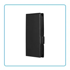 新品 iPhone15Pro 手帳型ケース PUレザー ブラック 薄型 軽量 マグネット開閉 耐衝撃 TPU カード収納 スタンド機能 ストラップホール スリム 保護カバー ビジネス シンプル