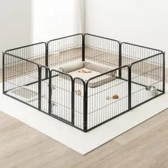 タンスのゲン ペットサークル 高さ 60cm バリアフリー 屋内外兼用 組み替え可能 ダブルロック ペットケージ 犬用 シンプル 83900000(89031)ｎ 60982b8b