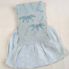 美品★帯揚げ くすみ水色 絞り 中抜き 和装小物 成人式 振袖 カジュアル 343