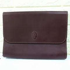 カルティエ クラッチバッグ マストライン レザー ボルドー ゴールド金具 ヴィンテージ イタリア製