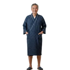 かっこいい おしゃれ 人気 プレゼント 綿 コットン パジャマ メンズ 寝巻き 浴衣 前開き バスローブ ぱじゃま 介護 パジャマ 長袖 ルームウェア 着物 入院 高齢者 寝巻き 浴衣 部屋着 リハビリ 春 夏 秋 男性 用 (グリーン) [グリーン]