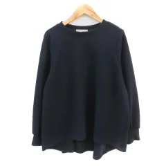 シューラルー SHOO・LA・RUE カットソー 長袖 F 紺 ネイビー /YK2