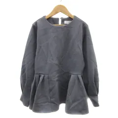 オペークドットクリップ OPAQUE.CLIP カットソー 長袖 ラウンドネック 無地 ギャザー 38 M グレー /YS47