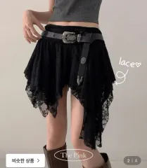 レイ アシンメトリー ミニ スカート ブラック