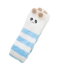 [ReiLuana] ロング ソックス ぽかぽか アニマル 保温 防寒 レディース 靴下 冷え性 対策 あったか ルーム (JP, アルファベット, Free Size, 青ボーダー) [ブルーボーダー] [Free Size]