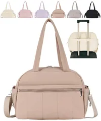 [グリーンパキラ] キャリーオンバッグ 小さめ レディース バッグ 大容量 1泊 2泊 軽量 ボストン カバン キャリーオンバック 機内持ち込み 鞄 バック 旅行 出張 ジム スポーツ 入院 トラベル ヨガ 習い事 サブ (モカ) [モカ] [標準]