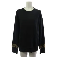 ポロ ラルフローレン POLO RALPH LAUREN スウェット トレーナー プルオーバー ビジュー装飾 ワンポイント ブラック 黒 M