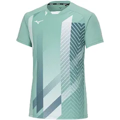 新品 テニスウェア ゲームシャツ 半袖 吸汗速乾 62JAA003 ターコイズ 2XL