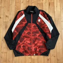 BAPE Track Jacket Lサイズ a bathing ape Red Camo エイプ ベイプ アベイシングエイプ レッドカモ トラック ジャケット 迷彩 wi0234のサムネイル