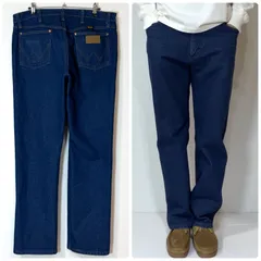 美品 良サイズ 00s Wrangler ラングラー デニム パンツ 13MWZ A001 3030 33x30 W33L30 リジット 濃紺 インディゴブルー  ストレート ジーンズ  ジーパン 厚手 2000年代 メキシコ製 アメリカ買付p26023484