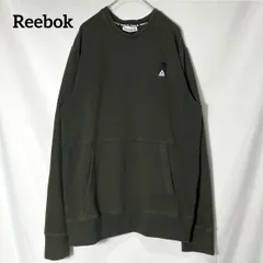 【Reebok】ワンポイントロゴ 無地 スウェット トレーナー プルオーバー カーキ US古着 USA輸入 Msize相当