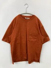 UNIQLO U ユニクロユー Tシャツ/カットソー M ブラウン 無地 ミドル丈 半袖 クルーネック(丸首)