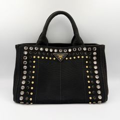 PRADA カナパ プラダ ビジュー 2way ショルダー B2439 S 黒 - メルカリ