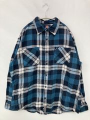 Dickies ディッキーズ シャツ/ブラウス XL ブルー コットン チェック柄 ブランドロゴ 長袖 レギュラーカラー