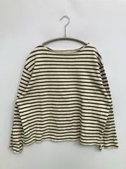 BEAMS BOY ビームスボーイ Tシャツ/カットソー FREE カーキ ボーダー柄 ミドル丈 長袖 ボートネック