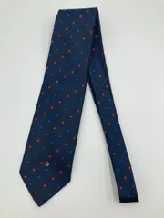 Christian Dior クリスチャンディオール ネクタイ ネイビー 花柄・ボタニカル柄 ブランドロゴ