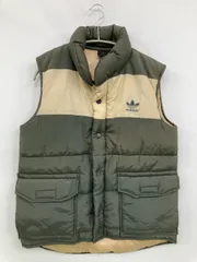 adidas アディダス ダウンベスト 100 グリーン 無地 ワンポイント ブランドロゴ フードなし