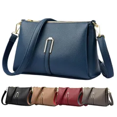 [PIENSE] ショルダーバッグ ハンドバッグ レディース 斜めがけ バッグ かばん PUレザー 軽量 旅行 シンプル 2WAY (ネイビー) [ネイビー]