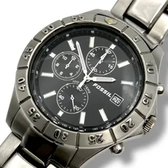 新品電池/稼働 フォッシル FOSSIL CH-2433 クロノグラフ デイト 腕時計 シルバー ブラックダイアル デイト アナログ クォーツ メンズ ts30のサムネイル