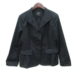 23区 オンワード樫山 ステンカラージャケット 46 XXXL 黒 ブラック /YI