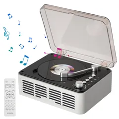 A-Bリピート USB/FM/AUX ポータブル 一機多用 卓上置き リモコン付き CDラジカセ 睡眠モード CDプレイヤー ステレオスピーカー内蔵 語学学習/音楽鑑賞/子供教育/ストレス解消 レトロ 防塵カバー付き 受信＆送信 Bluetooth5.0 日本