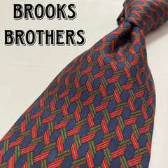 Brooks Brothers ブルックス ブラザーズ アート柄 格子柄 ネクタイ ネイビー