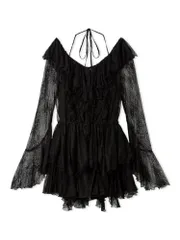 新品 [スナイデル] シフォンフリルミニコンビワンピ SWFO255027 レディース BLK 1