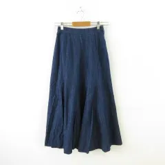 グラシア GLACIER フレアスカート デニム地 ロング 紺 M *A88