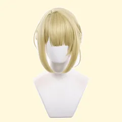 ゲーム ウィッグ コスプレ Cosplay WIG 変装用 耐熱ウィッグ ショート ウィッグネット付き 仮装 コスチューム用小物 カツラ ハロウィン ライトゴールド クリスマス 文化祭 お祭り 学園祭