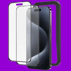 15 Pro Max用 ガラスフィルム 全面保護 反射防止 iPhone 黒縁あり 強化ガラス フィルム サラサラ 高感度タッチ アンチグレア ゲームフィルム ガイド枠付き 2枚セット アイフォン 15 NIMASO プロ マックス （6.7インチ）対応 NS