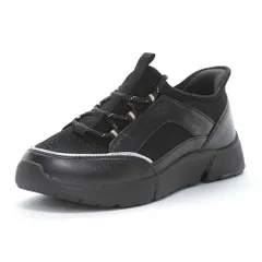 新品 [イブ] スニーカー レディース 4E 幅広 ハンズフリー 338 ブラック 23.0 cm