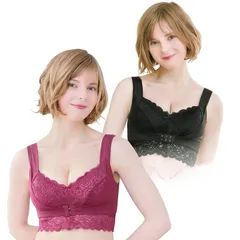 [アンジェリール] ふんわりルームブラ ブラック・アンティークローズ（＋L-LL） 2枚セット 0