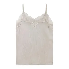 [ツーハッチ] 盛れる 旧型 ブラトップ ブラ一体型キャミソール ワイヤー＆カップ付き ブラキャミ リブ レース おしゃれ 90379am XS グレージュ 0