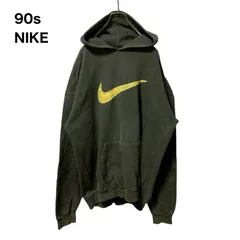 【稀少】90s 銀タグ　NIKE ナイキ　USA製　プルオーバーパーカー　墨黒　XL相当