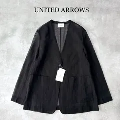 タグ付 / 2025 / UNITED ARROWS ユナイテッドアローズ / シアー ジャケット / ブラック 黒 / サイズ 36 / ノーカラージャケット  軽量 羽織り 春夏 透け感 ミニマル 上品 大人カジュアル / 近年モデル