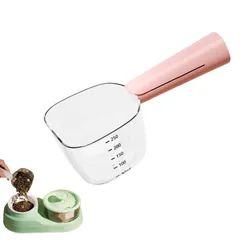 スプーン ペット ペットフード 計量カップ スコップ 給食 スケール クリップ 犬 猫 餌 スクープ かわいい おしゃれ 目盛 見やすい 多機能 シーリング(ピンク) [並行輸入品] [ピンク]