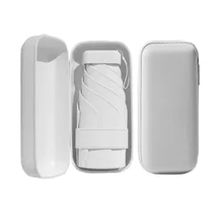 TVVTO 日傘 軽量折りたたみ傘 収納ポーチ付き UV100%遮光 耐風撥水 晴雨兼用 コンパクト 母の日父の日贈り物 メンズレディース兼用 (white)