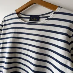 ルミノア バスクシャツ ボーダー Le minor basque shirts white/navy L