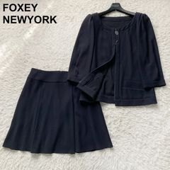 極美品 FOXEY カシミヤ混 スカートセットアップ スーツ 黒 42 - メルカリ