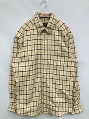 Eddie Bauer エディーバウアー シャツ/ブラウス M アイボリー コットン チェック柄 ミドル丈 長袖 ボタンダウン